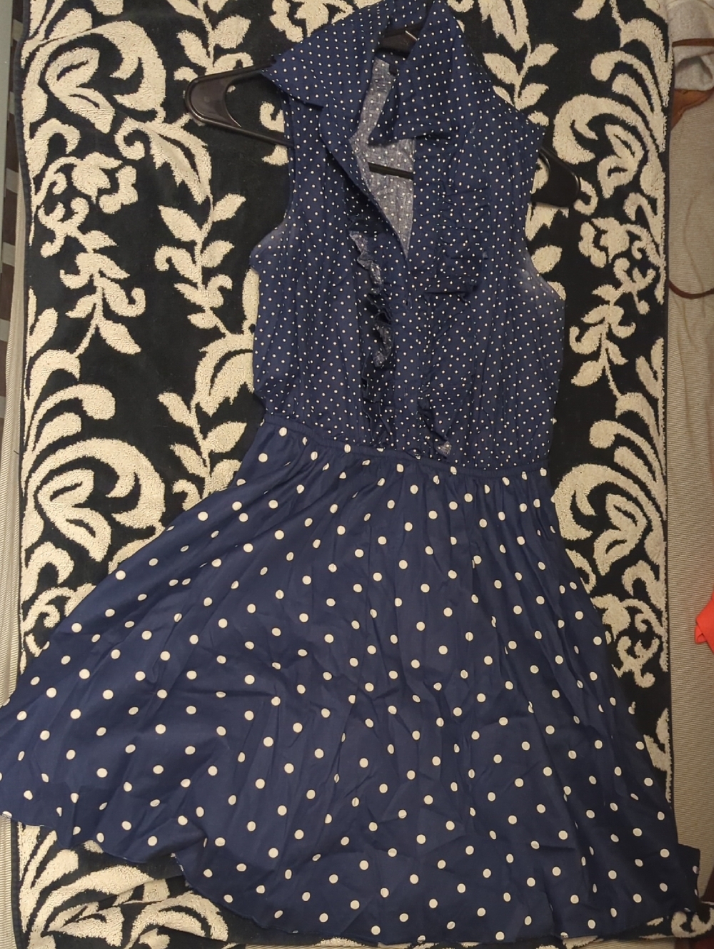 Rue21 Navy and White Polka Dot Ruffle Tulle 4th Of July Dress - S
